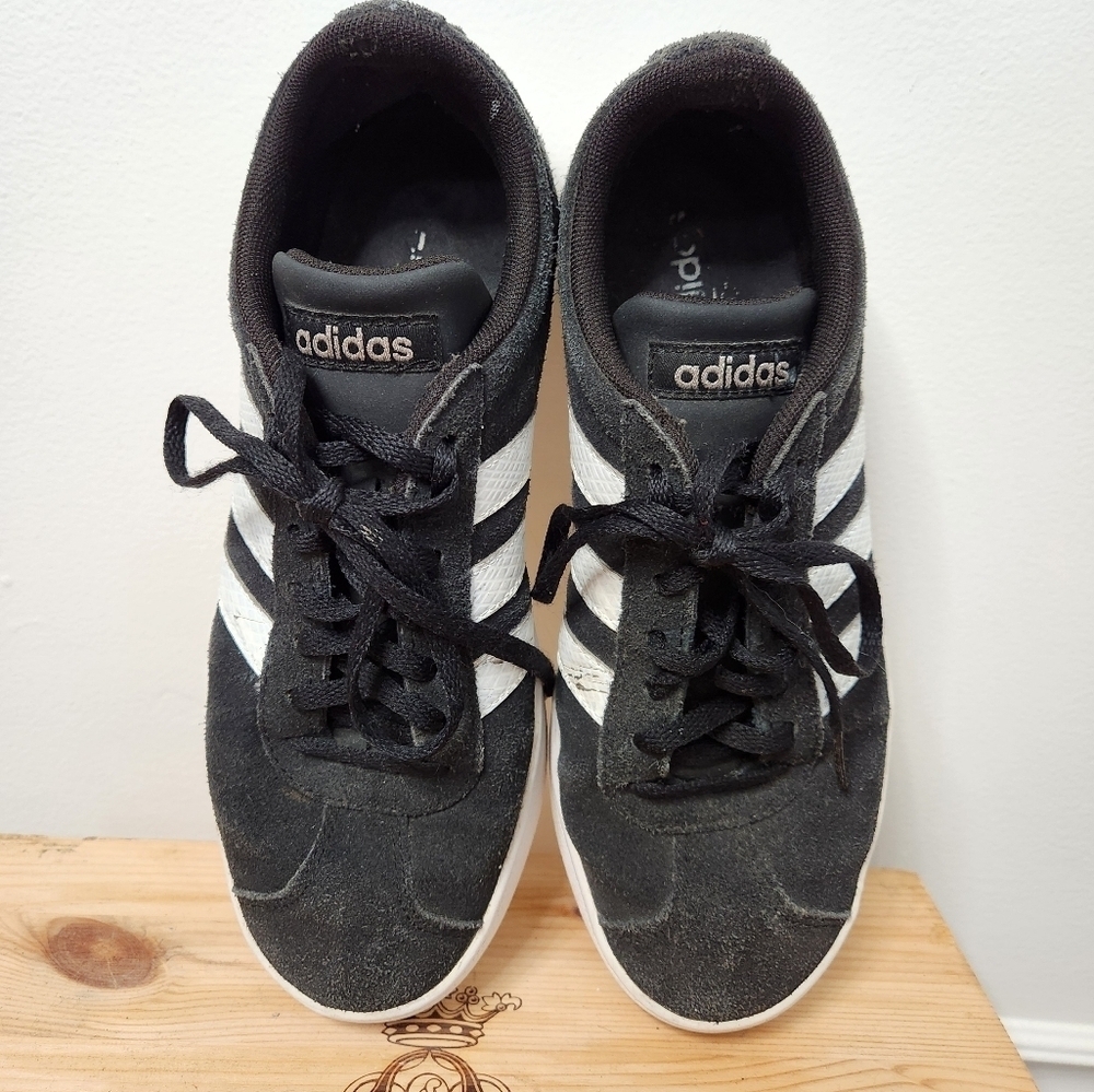 Adidas Black and White VL Court Sneakers Size 8 US - Picture 4 of 13